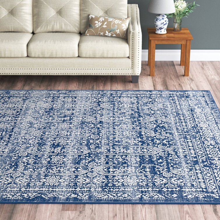 Mistana™ Shyann Striped Dark Blue/White Area Rug & Reviews Wayfair